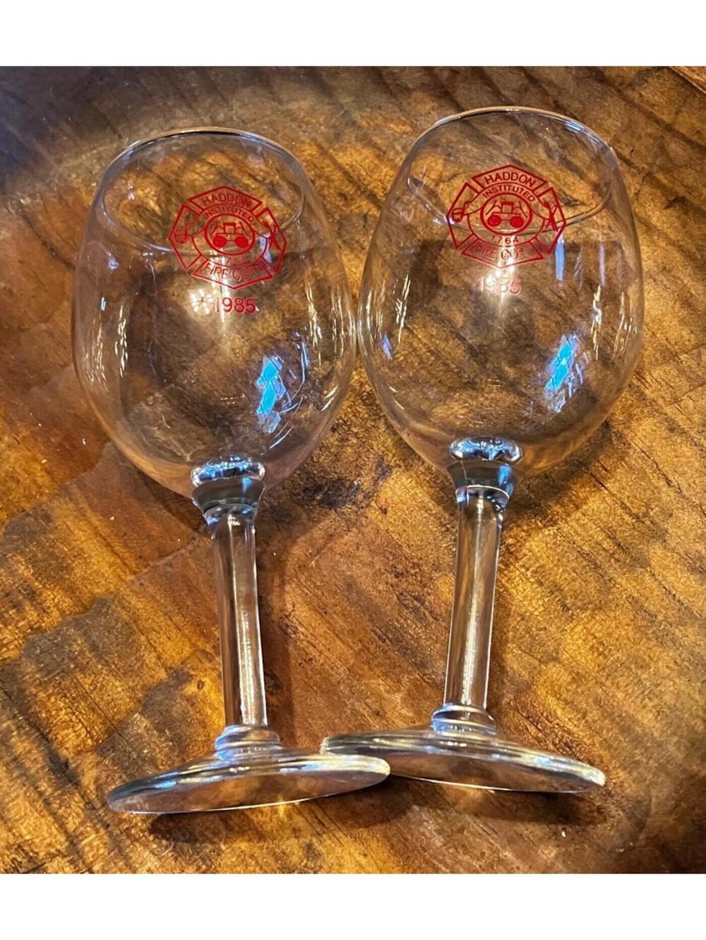 Haddon fire department set of Wine Glasses